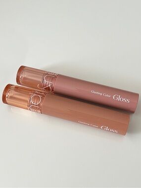 Romand Glasting Color Gloss Bundle - 12 Cream Shell, 21 Toffee Cream